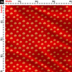 Flower Glow Red Print Fabric