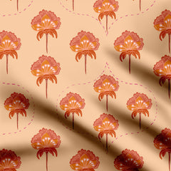 Flower Glow Peach Print Fabric