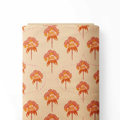 Flower Glow Peach Print Fabric