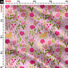 Magical Forest Pink Print Fabric