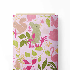 Magical Forest Pink Print Fabric