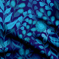 Summer Cool Pattern Blue Print Fabric