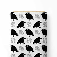 Black birds Print Fabric