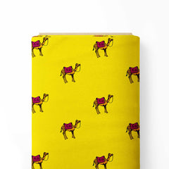 Camels in Desert Print Fabric