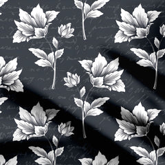 White Flower Print Fabric