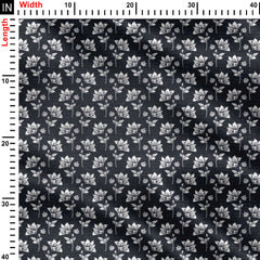 White Flower Print Fabric