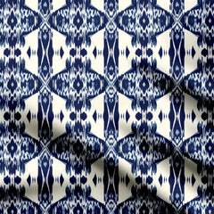 Ikat Blue Print Fabric