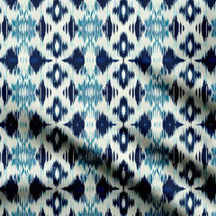 Blue Ikat Print Fabric