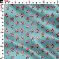 Red Celestial Flower Print Fabric