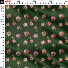 Celestial Green Flower Print Fabric