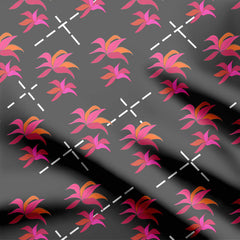 pink leaf Print Fabric