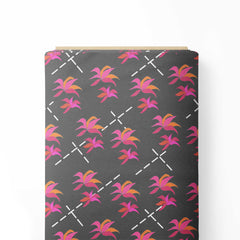 pink leaf Print Fabric