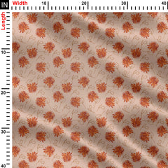 Orange Phool Print Fabric