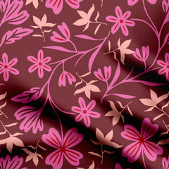 Pink Flora Print Fabric