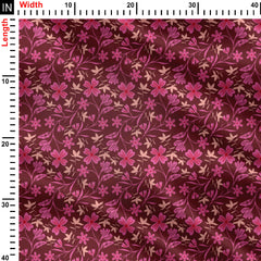 Pink Flora Print Fabric