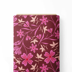 Pink Flora Print Fabric