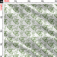 Rose Green Cotton Fabric