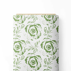 Rose Green Cotton Fabric