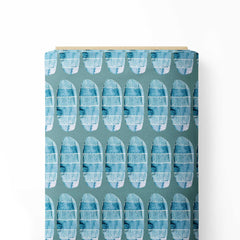 Blue Geometrical shapes pattern Print Fabric