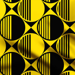 Black and Yellow Geometric Pattern Print Fabric