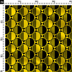 Black and Yellow Geometric Pattern Print Fabric