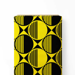 Black and Yellow Geometric Pattern Print Fabric