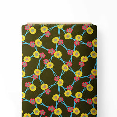 Floral Network Print Fabric