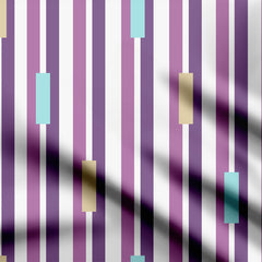 Purple Blooms Stripes Print Fabric