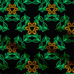 Flower Buds and Leaves Print Fabric