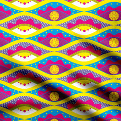 Eye Wave Yellow Print Fabric