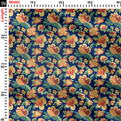 Celestial Garden Flowers Print Fabric