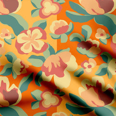 Checkered Flora Print Fabric