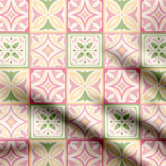 Pastel Moroccan tiles Print Fabric