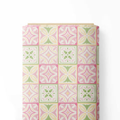 Pastel Moroccan tiles Print Fabric