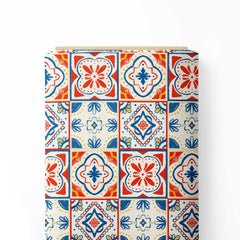 Vibrant Moroccan tiles Print Fabric