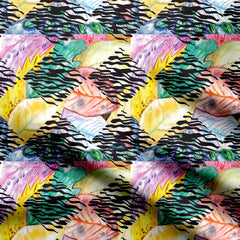 Checked blocks Print Fabric