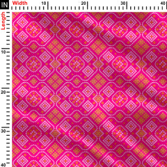 Pink Bandhani Dubble Dot Print Fabric