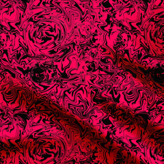 Red and Black Abstract pattern Print Fabric