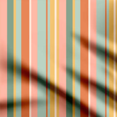 Pink, orange and green, pastel stripes Print Fabric