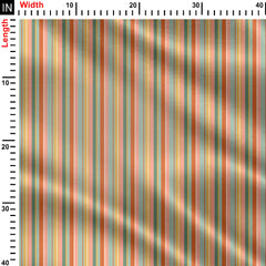 Pink, orange and green, pastel stripes Print Fabric