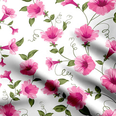 Pink Flower Print Fabric