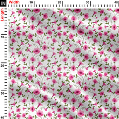 Pink Flower Print Fabric