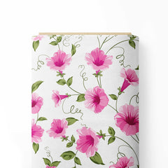 Pink Flower Print Fabric