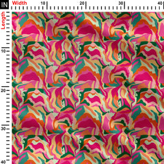 colours of large wavy pattern Print Fabric