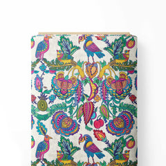 animal with flowers and leaf Print Fabric