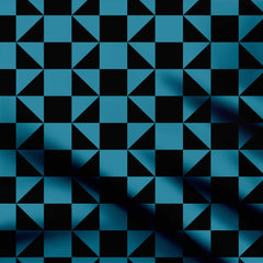 Blue Black Geometric Print Fabric