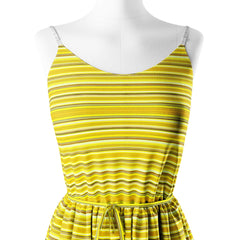 Yellow Even Stripes Print Fabric