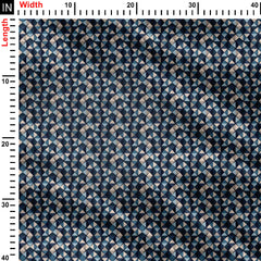 Simple Shapes Blue and Beige Print Fabric