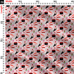 Sushi party Print Fabric