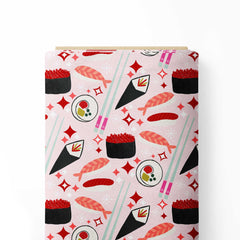 Sushi party Print Fabric